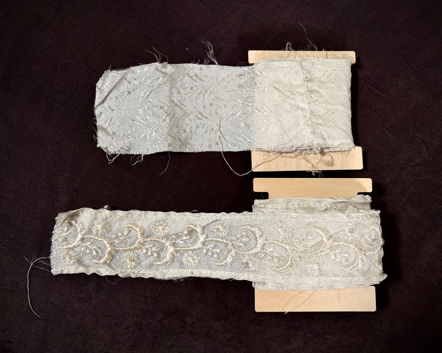 1900s Silk Jacquard & Emb. Tulle Wedding Dress