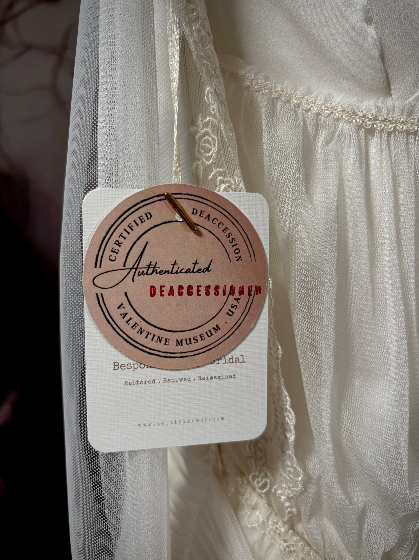 1920s Haute Couture Silk Tulle & Beaded Wedding Dress w/Juliet Veil