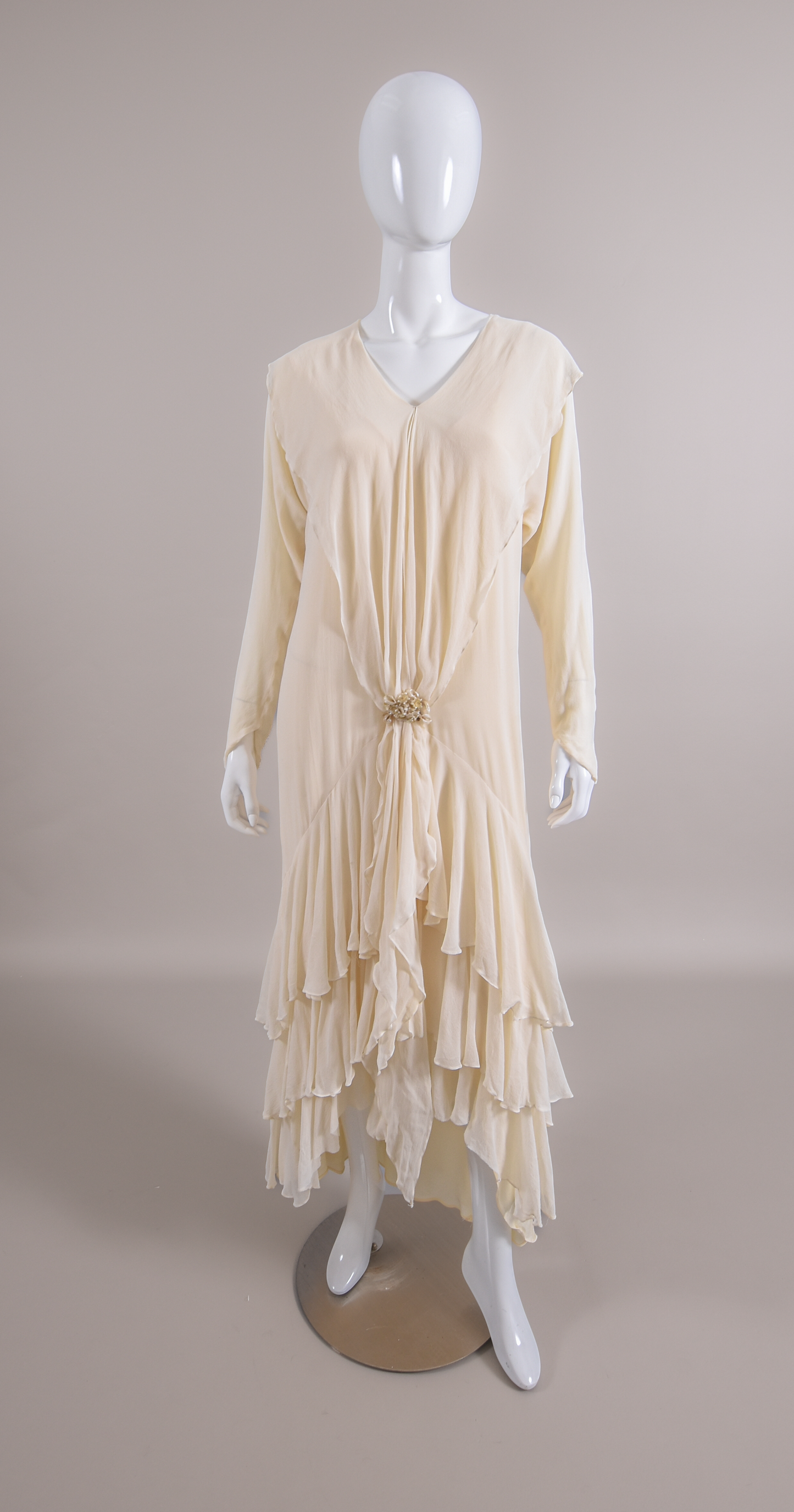 1920s Silk Crêpe Georgette 3pc Ensemble, Wedding Dress w/Jacket & Slip (Copy)