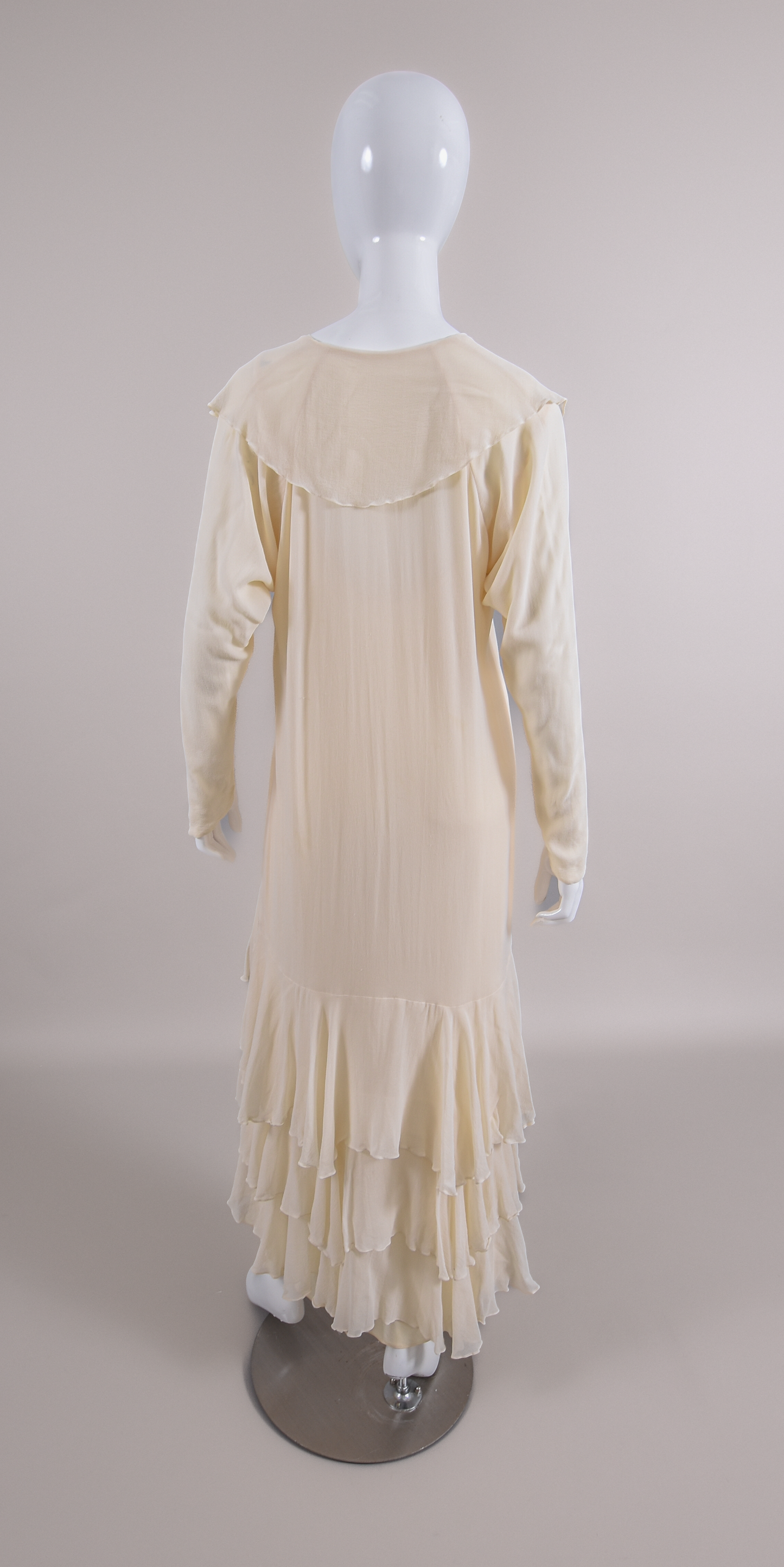 1920s Silk Crêpe Georgette 3pc Ensemble, Wedding Dress w/Jacket & Slip