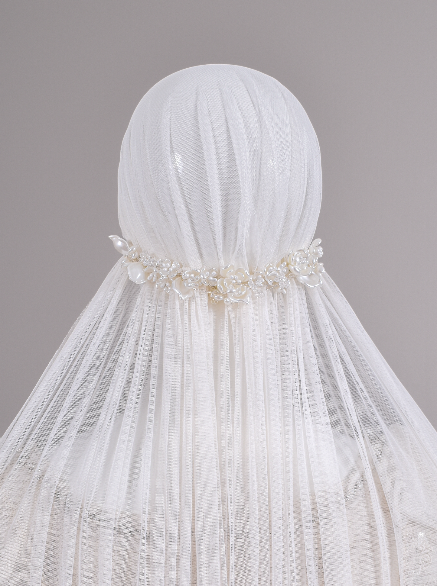 1920s Haute Couture Silk Charmeuse Beaded Wedding Dress & Silk Juliet Veil