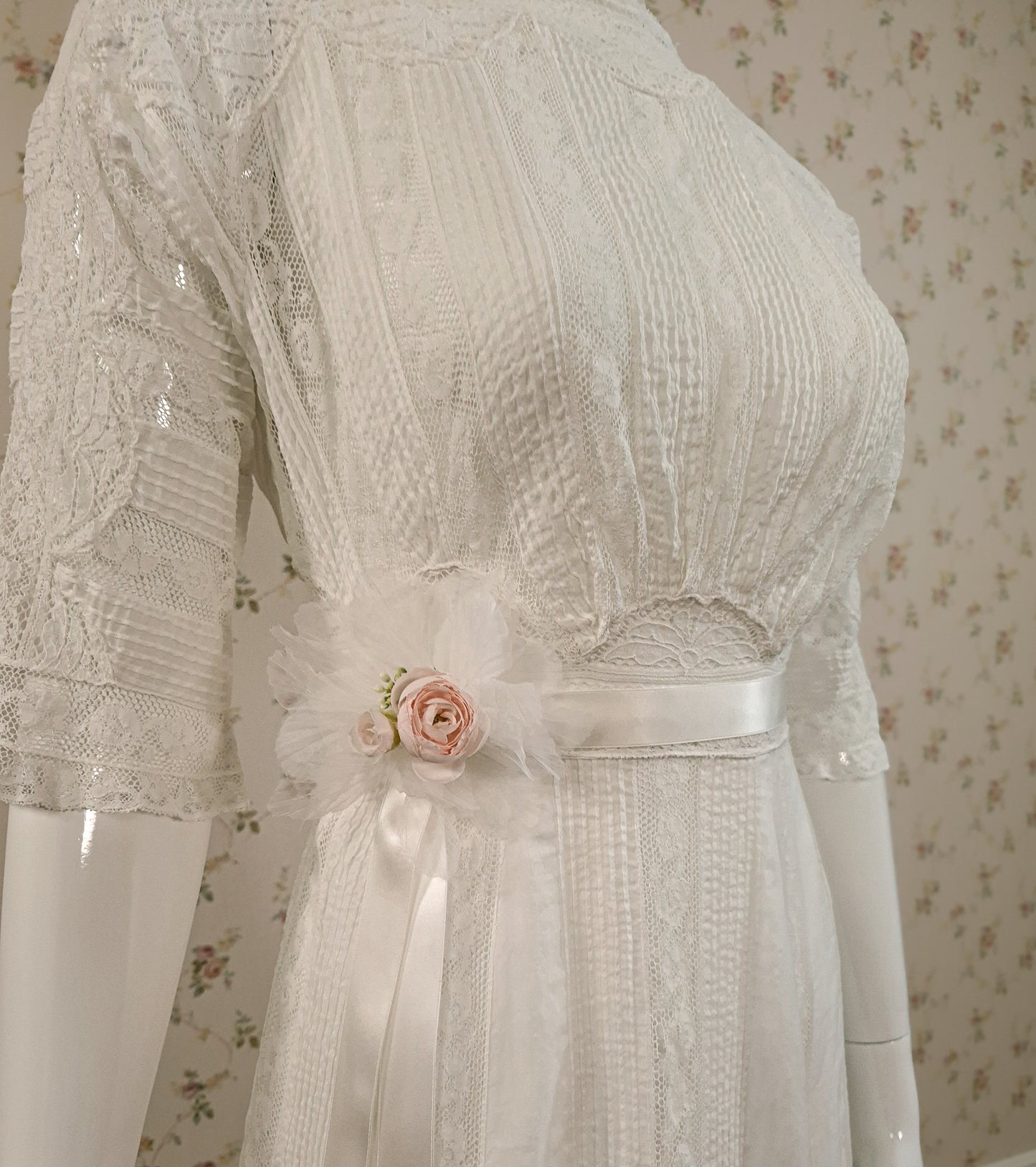 1908 Edwardian Lingerie Dress restored by littlerosebridal.com