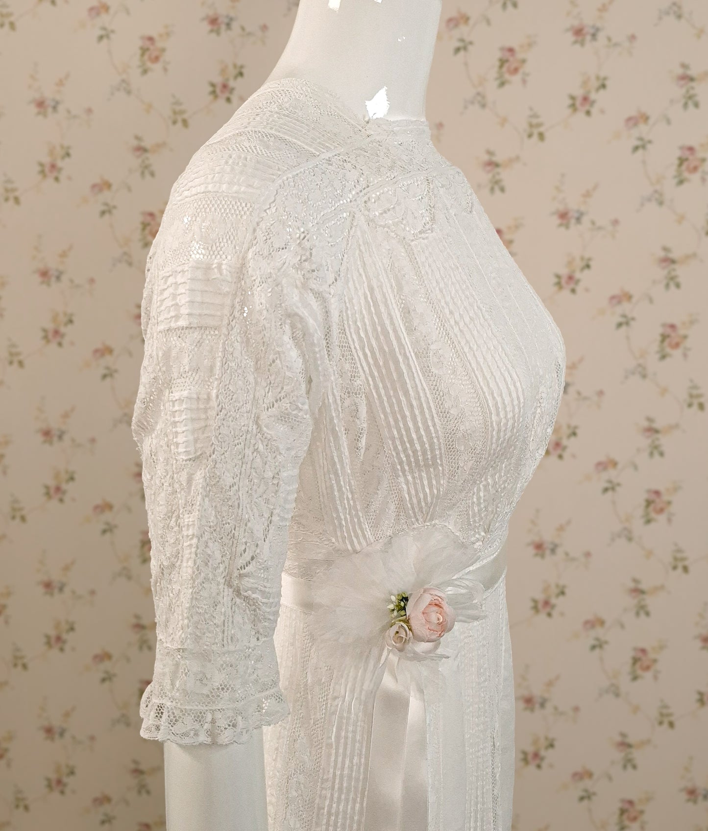 1908 Edwardian Lingerie Dress restored by littlerosebridal.com